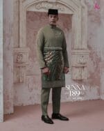Baju Melayu Senna - Gray Green