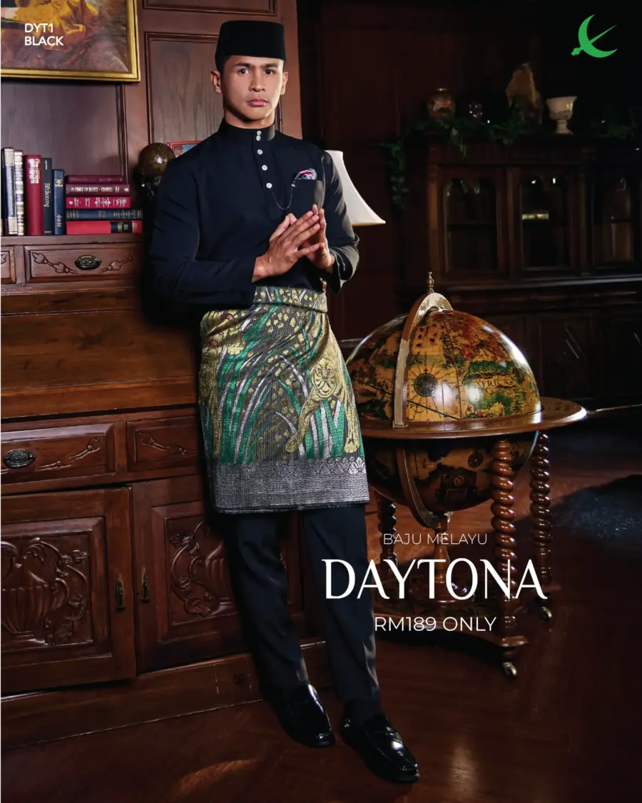 Baju Melayu Daytona - Black