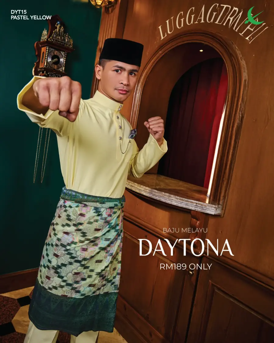 Baju Melayu Daytona - Pastel Yellow