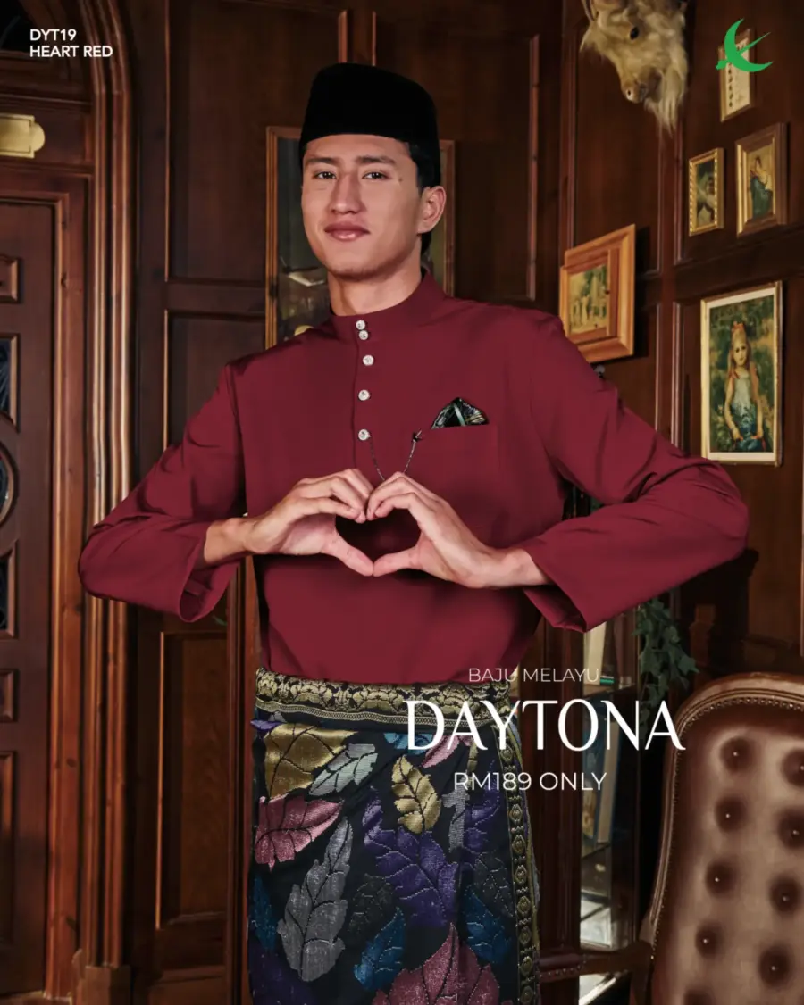 Baju Melayu Daytona - Heart Red