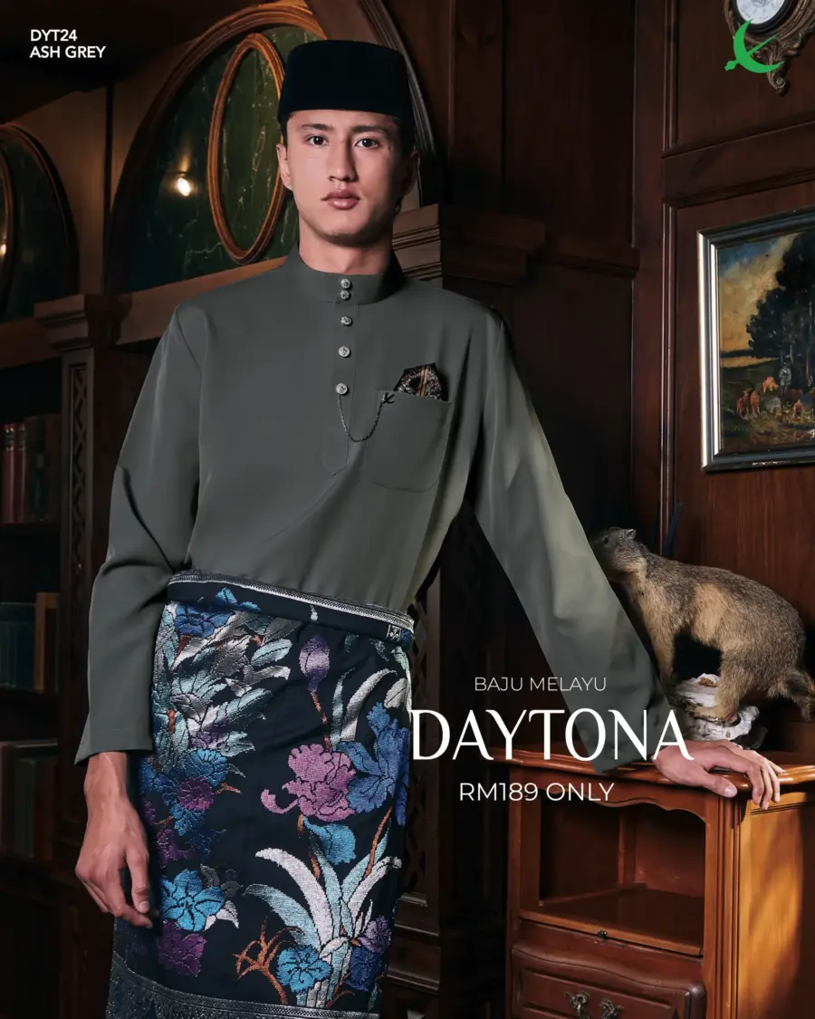 Baju Melayu Daytona - Ash Grey