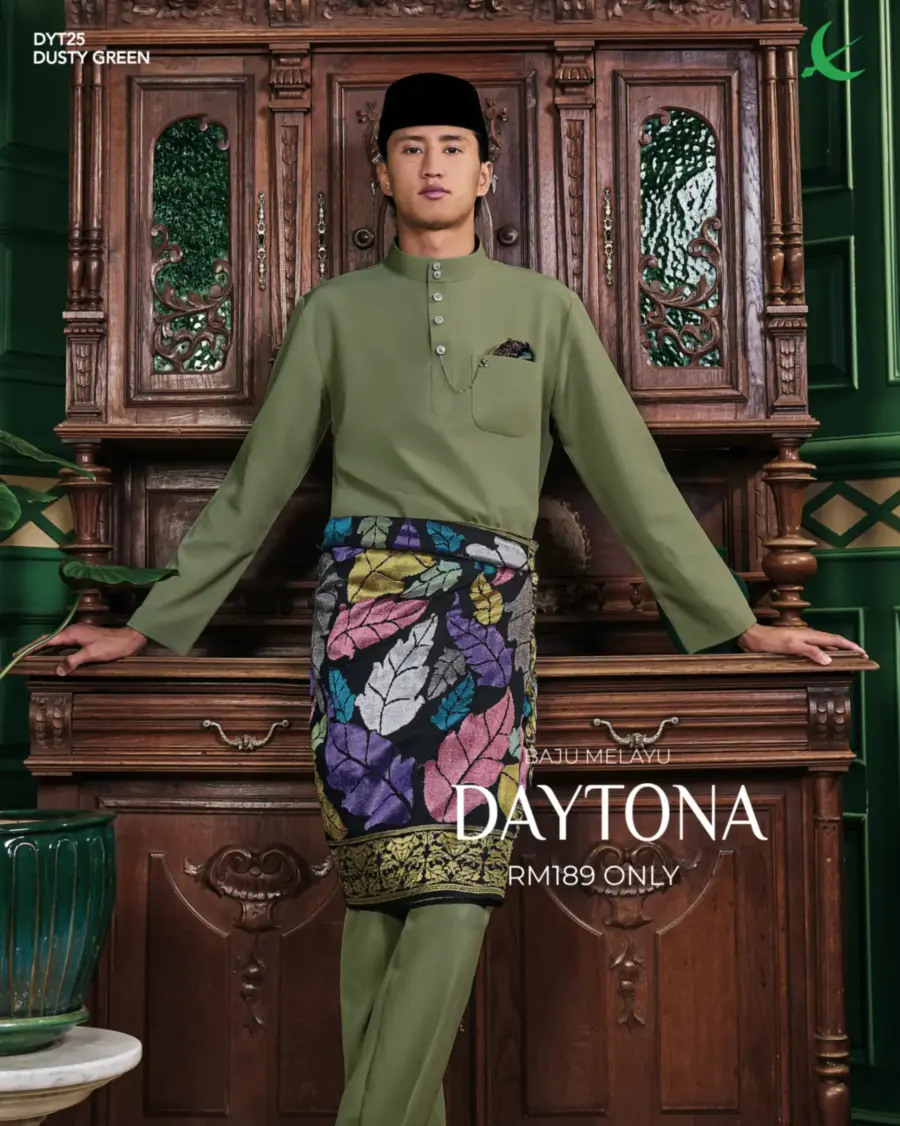 Baju Melayu Daytona - Dusty Green