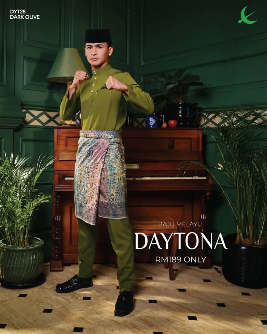 Baju Melayu Daytona - Dark Olive