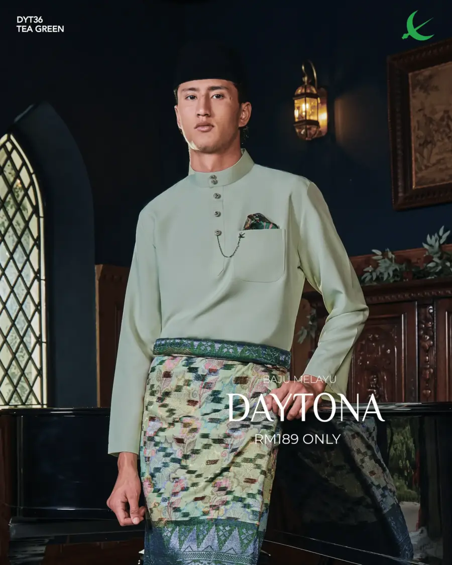 Baju Melayu Daytona - Tea Green