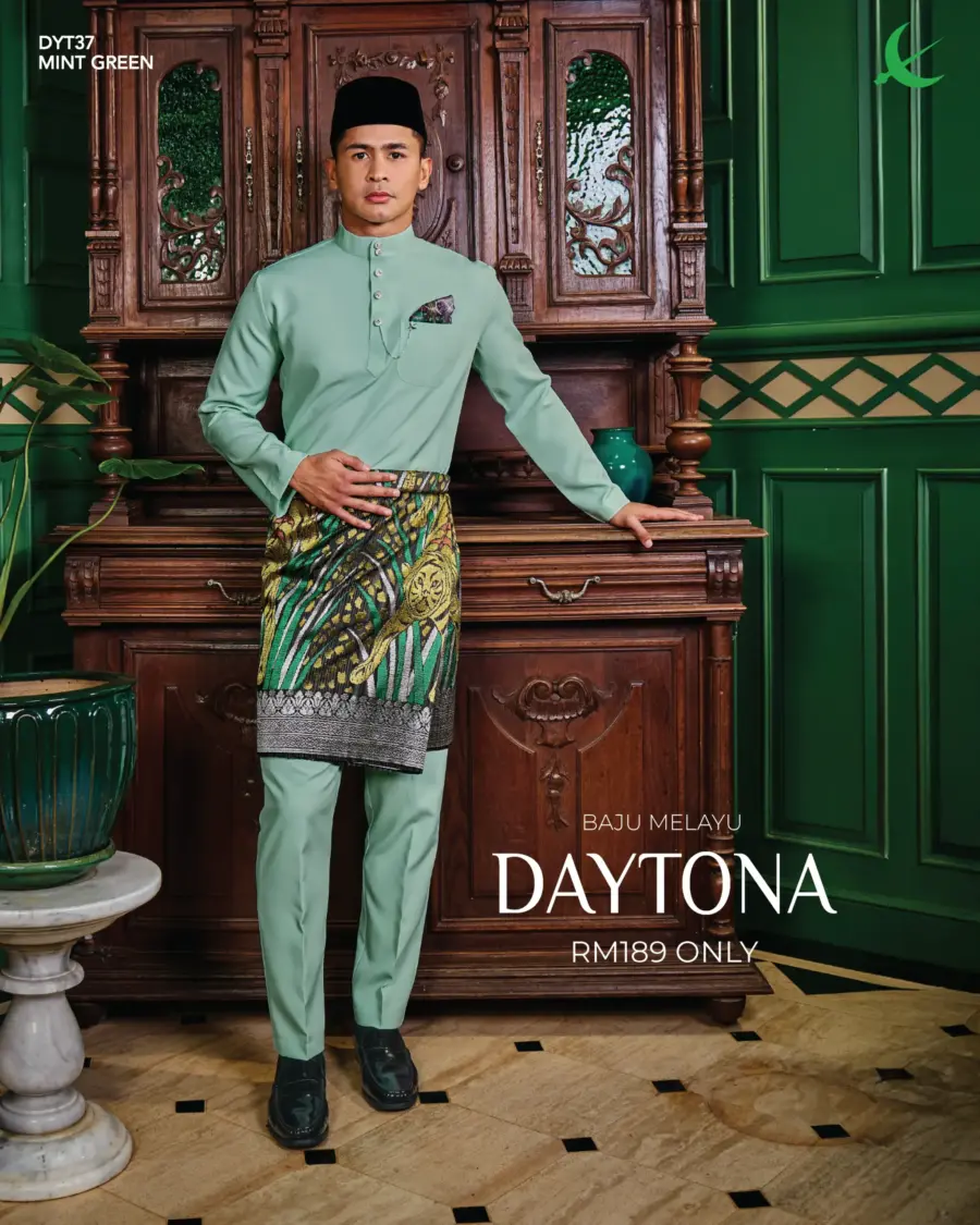 Baju Melayu Daytona - Mint Green