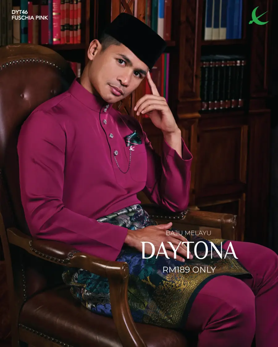 Baju Melayu Daytona - Fuschia Pink