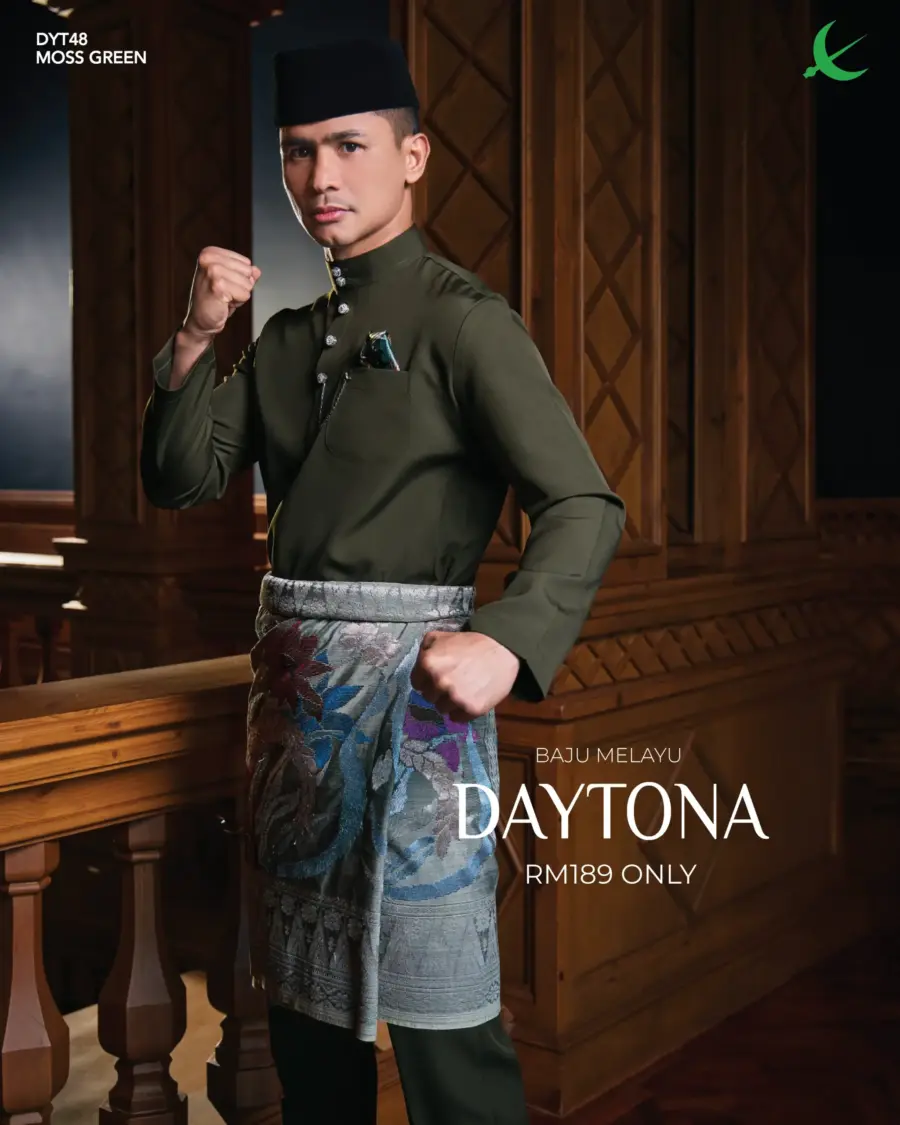 Baju Melayu Daytona - Moss Green