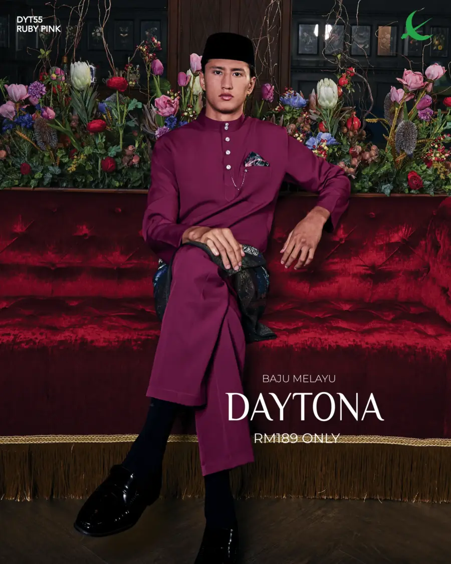 Baju Melayu Daytona - Ruby Pink