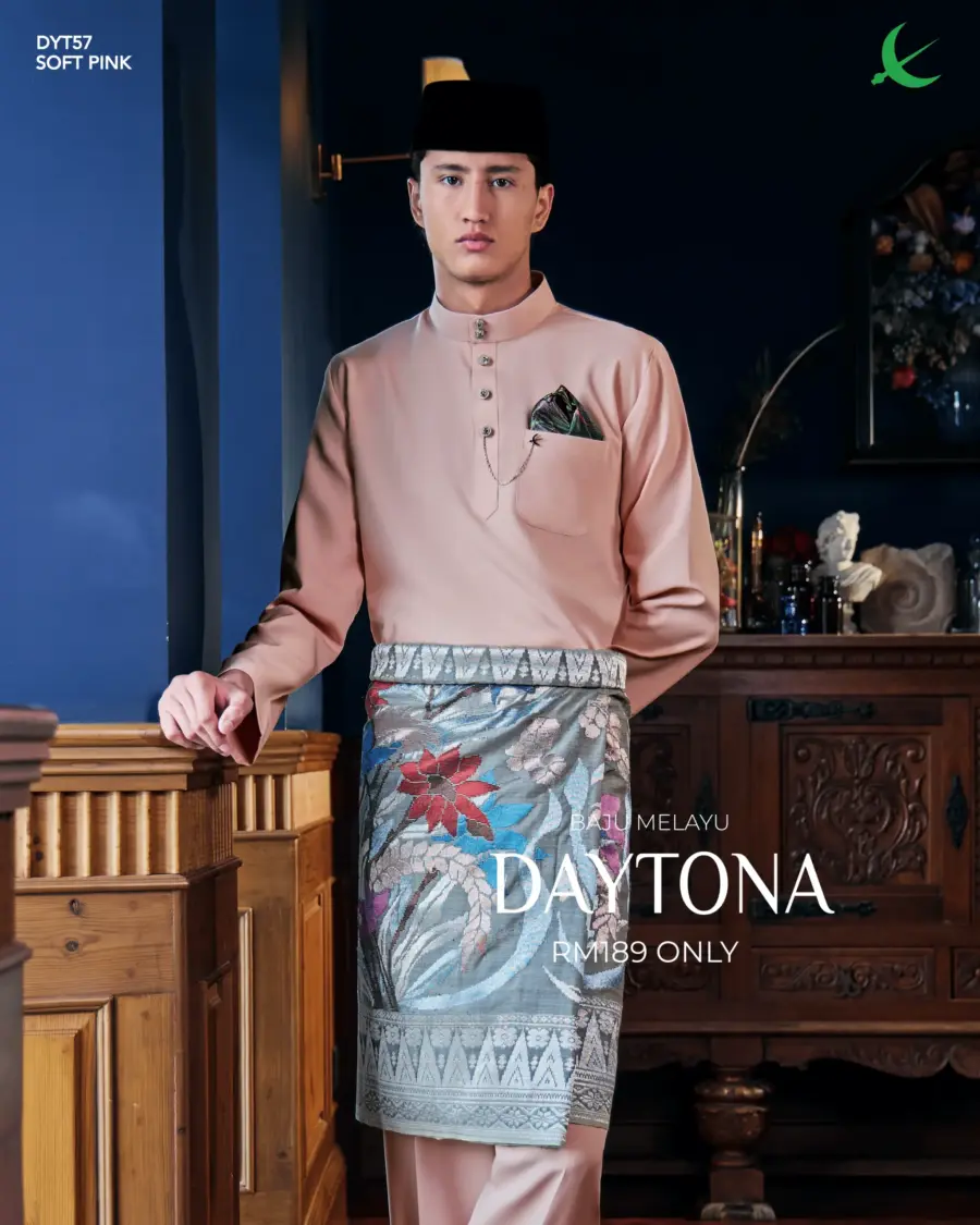 Baju Melayu Daytona - Soft Pink