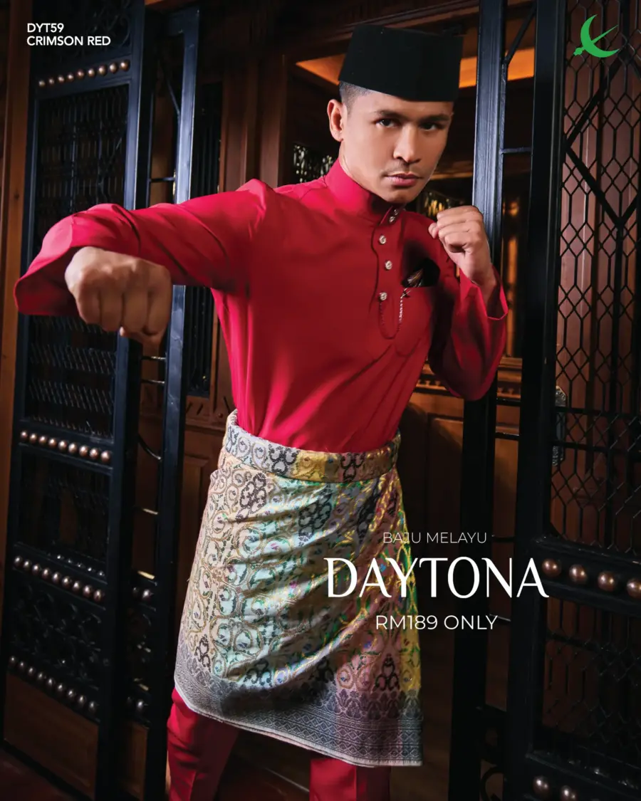 Baju Melayu Daytona - Crimson Red
