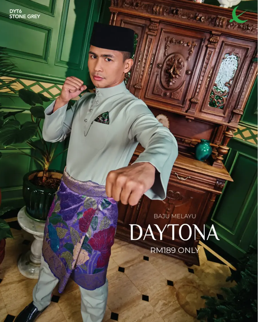 Baju Melayu Daytona - Stone Grey