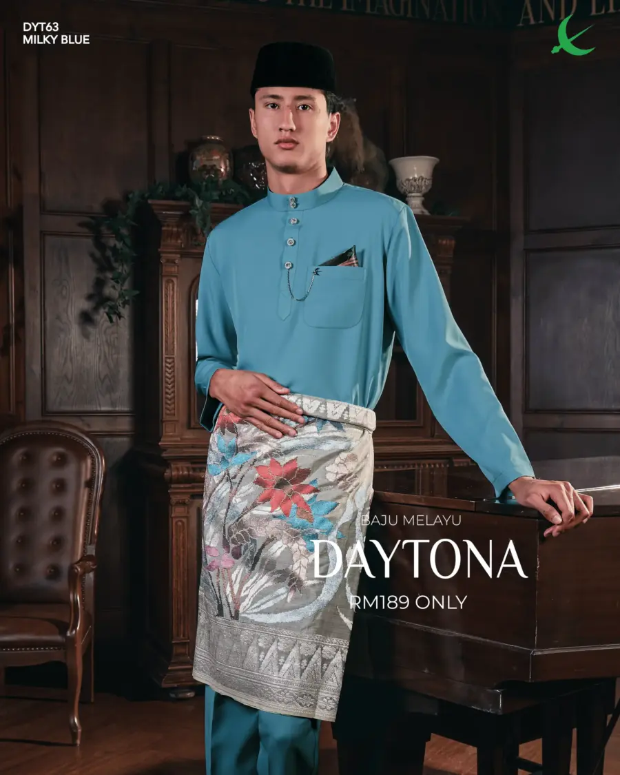 Baju Melayu Daytona - Milky Blue