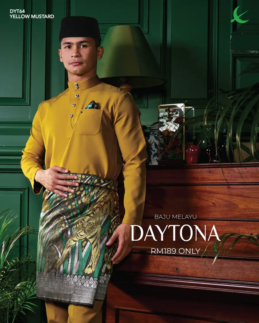 Baju Melayu Daytona - Yellow Mustard