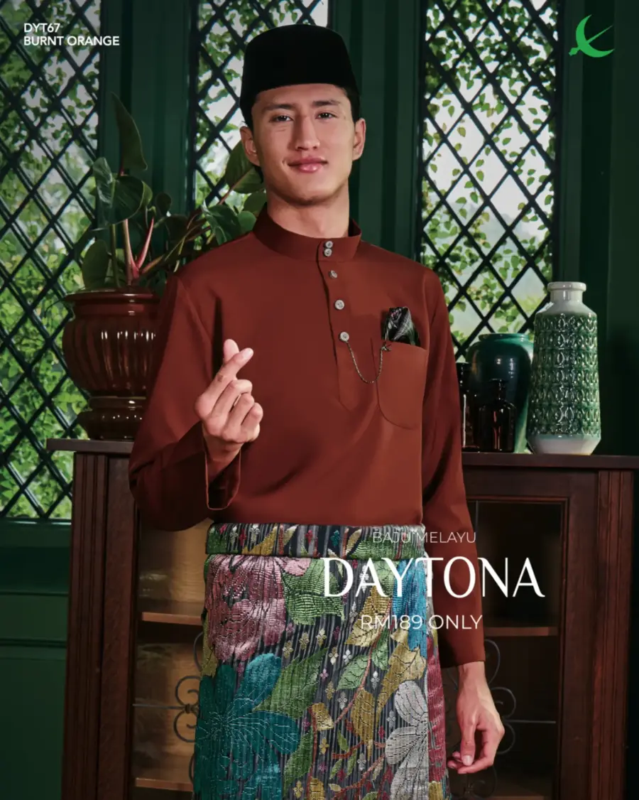 Baju Melayu Daytona - Burnt Orange