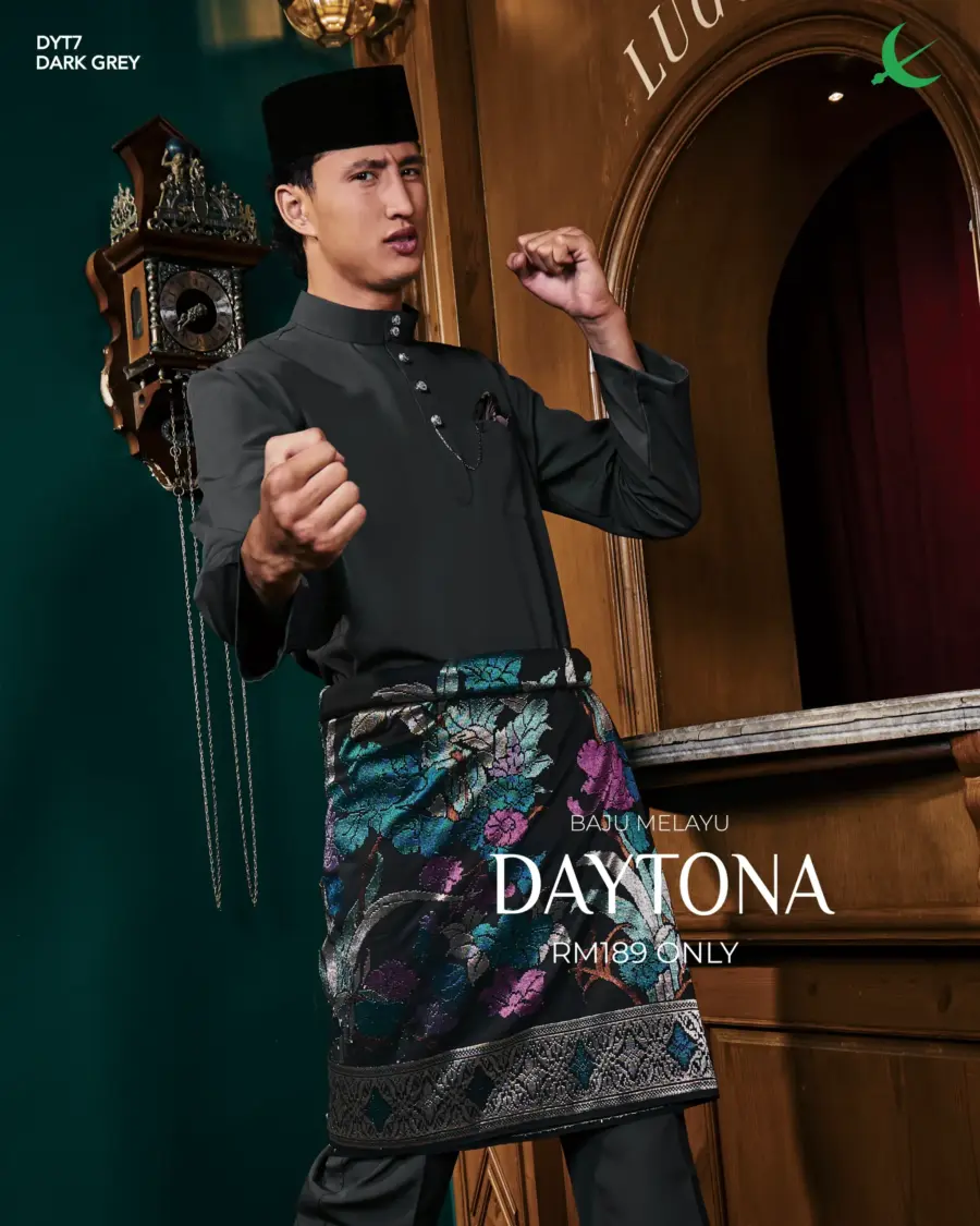 Baju Melayu Daytona - Dark Grey