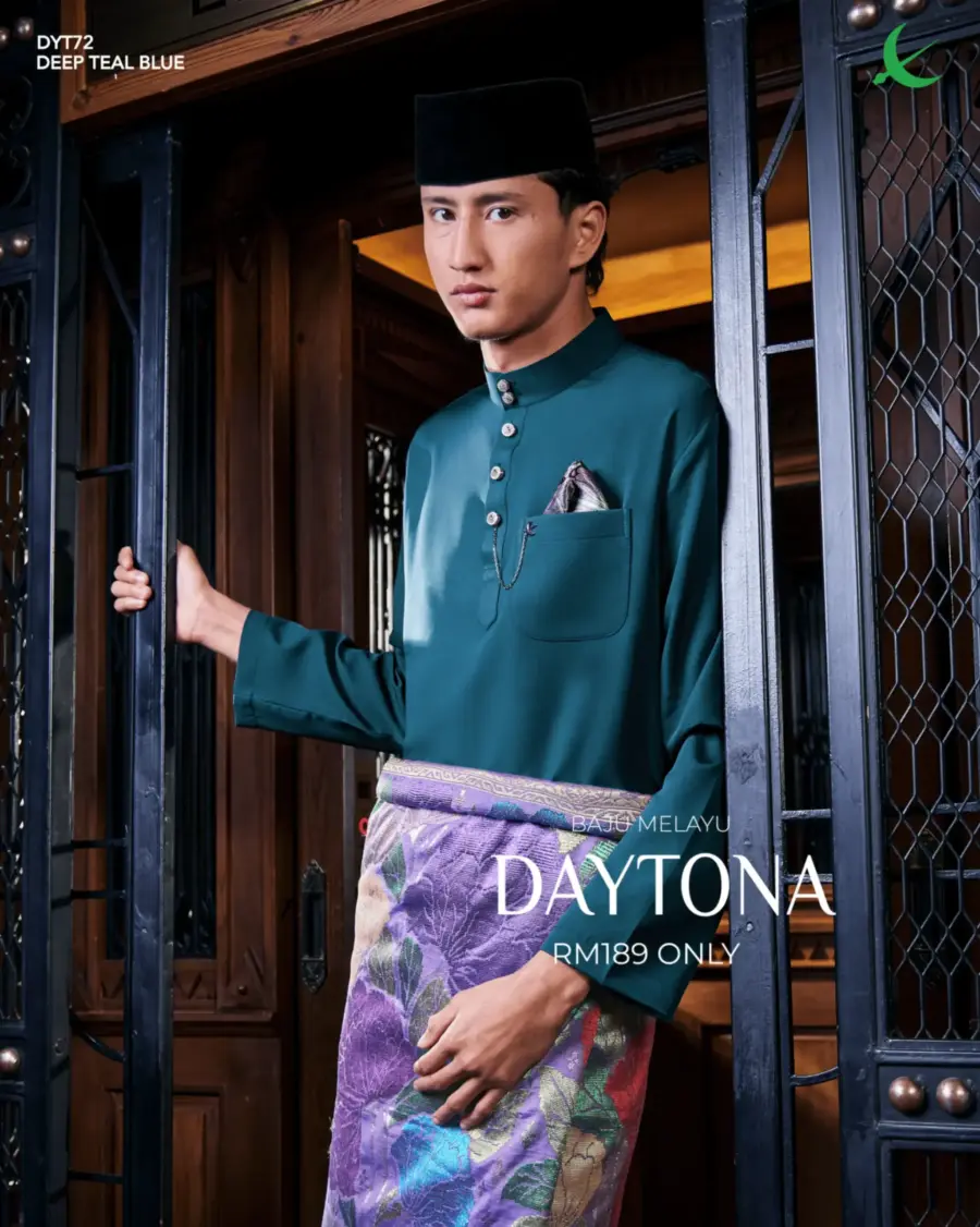 Baju Melayu Daytona - Deep Teal Blue