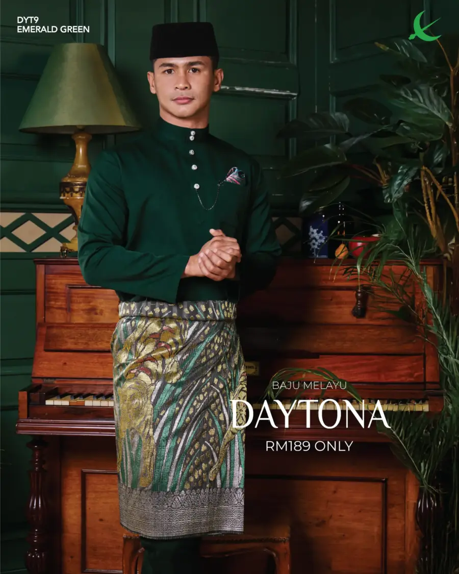 Baju Melayu Daytona - Emerald Green